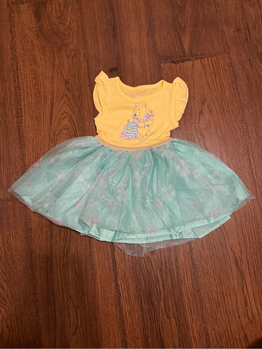 Kohl's Yellow and Mint Green Winnie the Pooh Tutu Dress